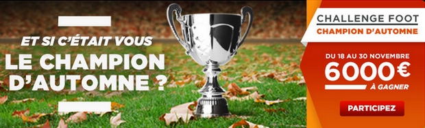 2 000 euros à gagner pour le champion d'automne de Betclic
