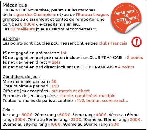 challenge coupe d'europe de parionsweb.fr
