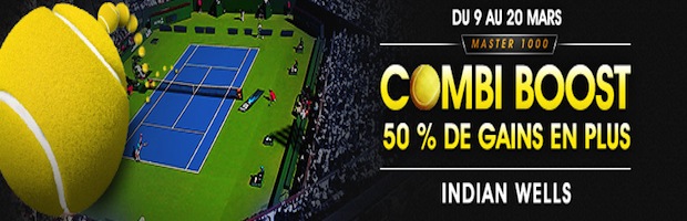 Tournoi de tennis d'Indian Wells : 50% de gains en plus sur vos paris combinés avec NetBet