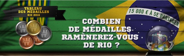 Participez au "Tableau des Médailles" sur Winamax du 5 au 22 août lors des JO de Rio