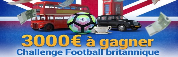 3.000€ mis en jeu pour le Challenge Foot Britannique sur France Pari