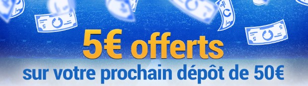 5€ offerts sur un dépôt de 50€ sur France Pari en décembre