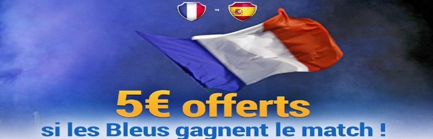 5€ offerts par France Pari pour le match amical France-Espagne