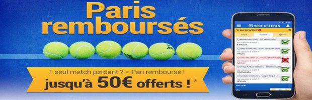 Jusqu'à 50€ offerts sur vos combiné tennis avec France Pari