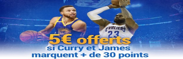 Jusqu'à 30€ offerts par France Pari sur la finale NBA 2017