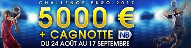 Dotation de 5.000 euros + 1 cagnotte NB à partager sur NetBet los de l'Euro de volley et de basket