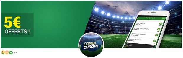 Combi Europe Unibet pour la 5ème journée de la ligue des Champions des 22 et 23/11