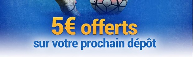 Remportez 5€ de dépôt supplémentaire en pariant sur le football avec France Pari du 6 au 8 février 2018