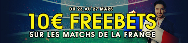 Matchs amicaux de l'équipe de France de foot entre le 23 et le 27/03 sur NetBet