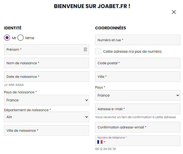 code promotionnel JOABet.fr