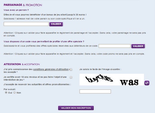 s'inscrire sur JOA sport