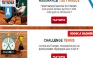 2 offres tennis sur Betclic : 5.000 euros cash mis en jeu et votre pari remboursé sur les matchs des français