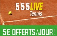 Pariez en live sur le tennis avec Unibet : recevez 5 euros de paris gratuits chaque jour