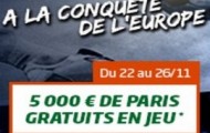 5.000€ à gagner en pariant avec PMU sur les rencontres de la 5ème journée de LDC et de Ligue Europa