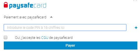 Payer en ligne avec Paysafecard