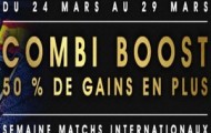 Les matchs internationaux de football sur NetBet.fr du 24 au 29 mars : vos paris combinés boostés jusqu'à 50%