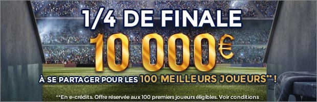 Challenge 1/4 de finale coupe d'europe sur ParionsWeb
