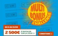 Remplissez une grille Multi Bonus pour la 4ème journée de Ligue 1 sur PMU et empochez votre part des 2.500€