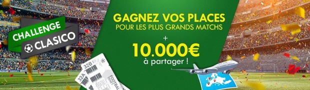 Le Challenge Foot Clasico sur Unibet : 10.000€ en jeu