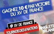 Pariez sur le Tournoi des 6 Nations de rugby 2017 avec JOA et empochez 10€ à chaque victoire de la France