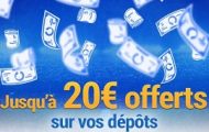 Faites un dépôt sur votre compte France Pari du 28/02 au 5/03 et gagnez entre 5€ et 20€ supplémentaires