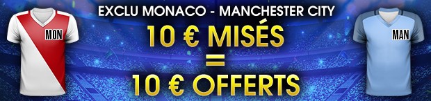 10€ offerts par NetBet pour miser sur Monaco-Manchester City en LDC