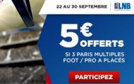 Placez 3 enjeux multiples foot/Pro A de basket jusqu’au 30 septembre sur Betclic et remportez 5€ offerts