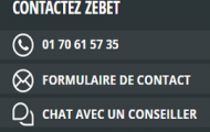 Comment contacter ZEbet : par e-mail, téléphone, messagerie instantanée, courrier et formulaire d’aide